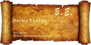 Berky Etelka névjegykártya